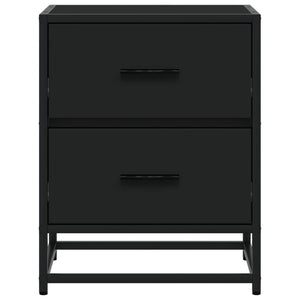 Κομοδίνο Μαύρο 40x31x50 εκ. από Επεξεργασμένο Ξύλο