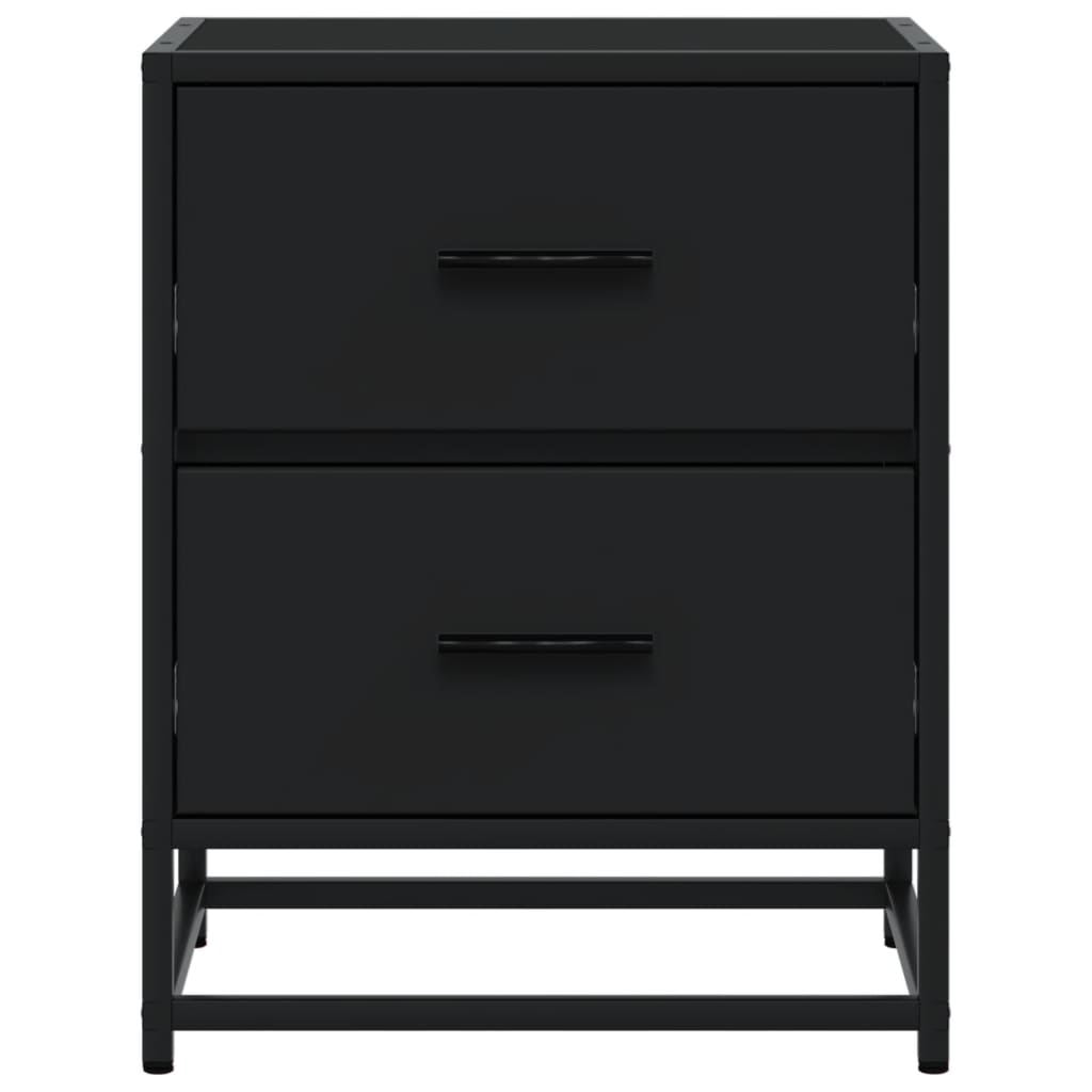 Κομοδίνα 2 τεμ. Μαύρα 40x31x50 εκ. από Επεξεργασμένο Ξύλο
