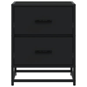 Κομοδίνα 2 τεμ. Μαύρα 40x31x50 εκ. από Επεξεργασμένο Ξύλο
