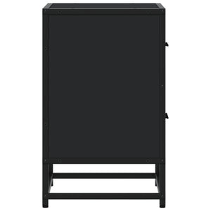 Κομοδίνα 2 τεμ. Μαύρα 40x31x50 εκ. από Επεξεργασμένο Ξύλο