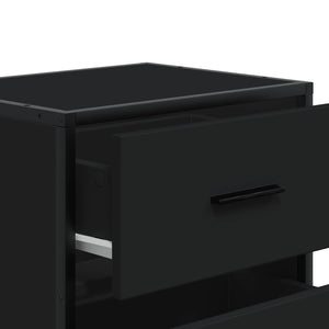 Κομοδίνα 2 τεμ. Μαύρα 40x31x50 εκ. από Επεξεργασμένο Ξύλο