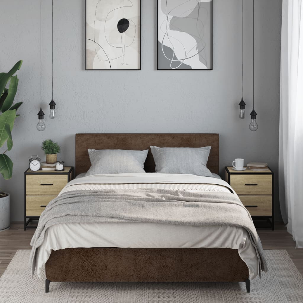 Κομοδίνα 2 τεμ. Sonoma Δρυς 40x31x50 εκ. από Επεξεργασμένο Ξύλο