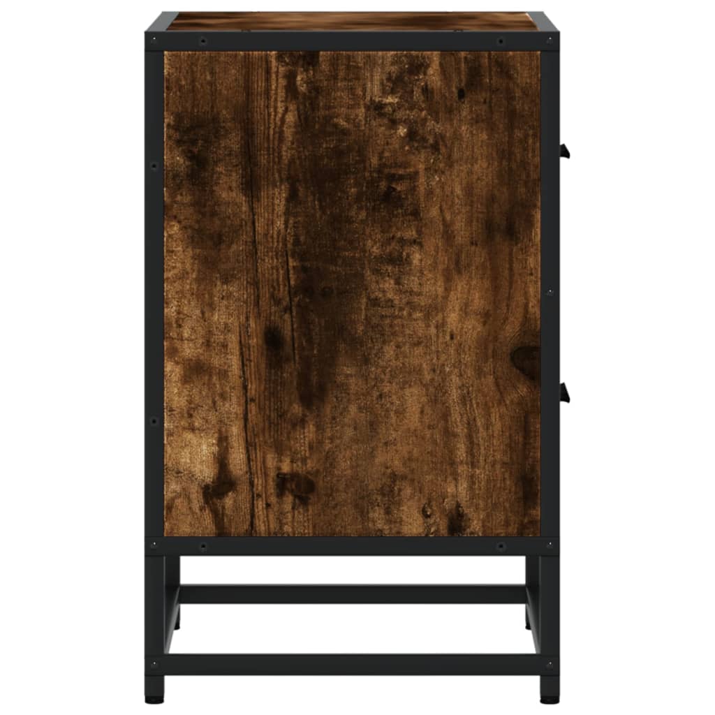 Κομοδίνα 2 τεμ. Καπνιστή Δρυς 40x31x50 εκ. Επεξεργασμένο Ξύλο