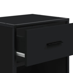 Κομοδίνα 2 τεμ. Μαύρα 40x31x50 εκ. από Επεξεργασμένο Ξύλο
