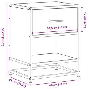 Κομοδίνα Sonoma Δρυς 40x31x50 εκ. Επεξεργασμένο Ξύλο