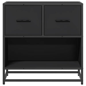 Κομοδίνο Μαύρο 60x31x60 cm Κατασκευασμένο ξύλο και μέταλλο