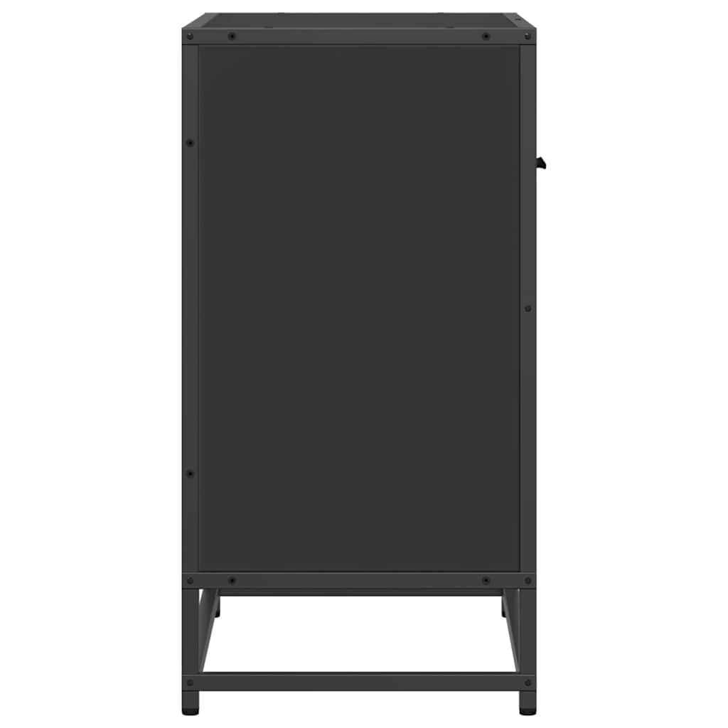 Κομοδίνο Μαύρο 60x31x60 cm Κατασκευασμένο ξύλο και μέταλλο