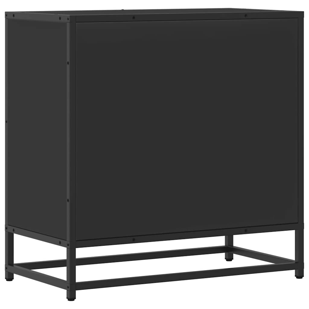 Κομοδίνο Μαύρο 60x31x60 cm Κατασκευασμένο ξύλο και μέταλλο