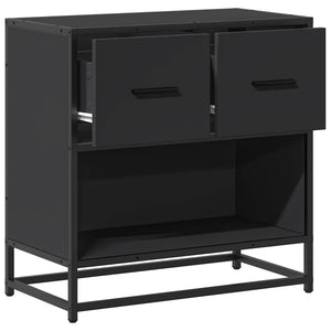 Κομοδίνο Μαύρο 60x31x60 cm Κατασκευασμένο ξύλο και μέταλλο