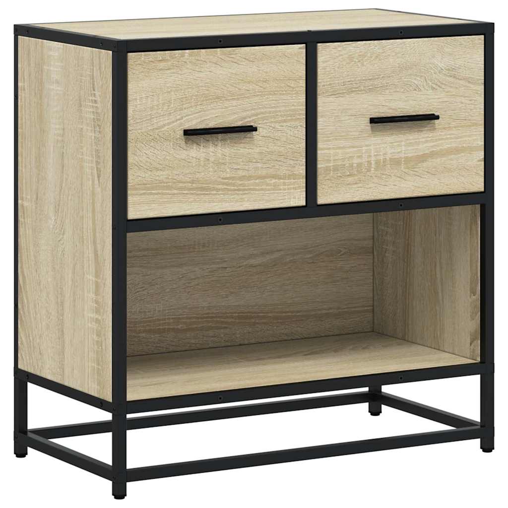 Κομοδίνο Δρυς sonoma 60x31x60cm Κατασκευασμένο ξύλο και μέταλλο