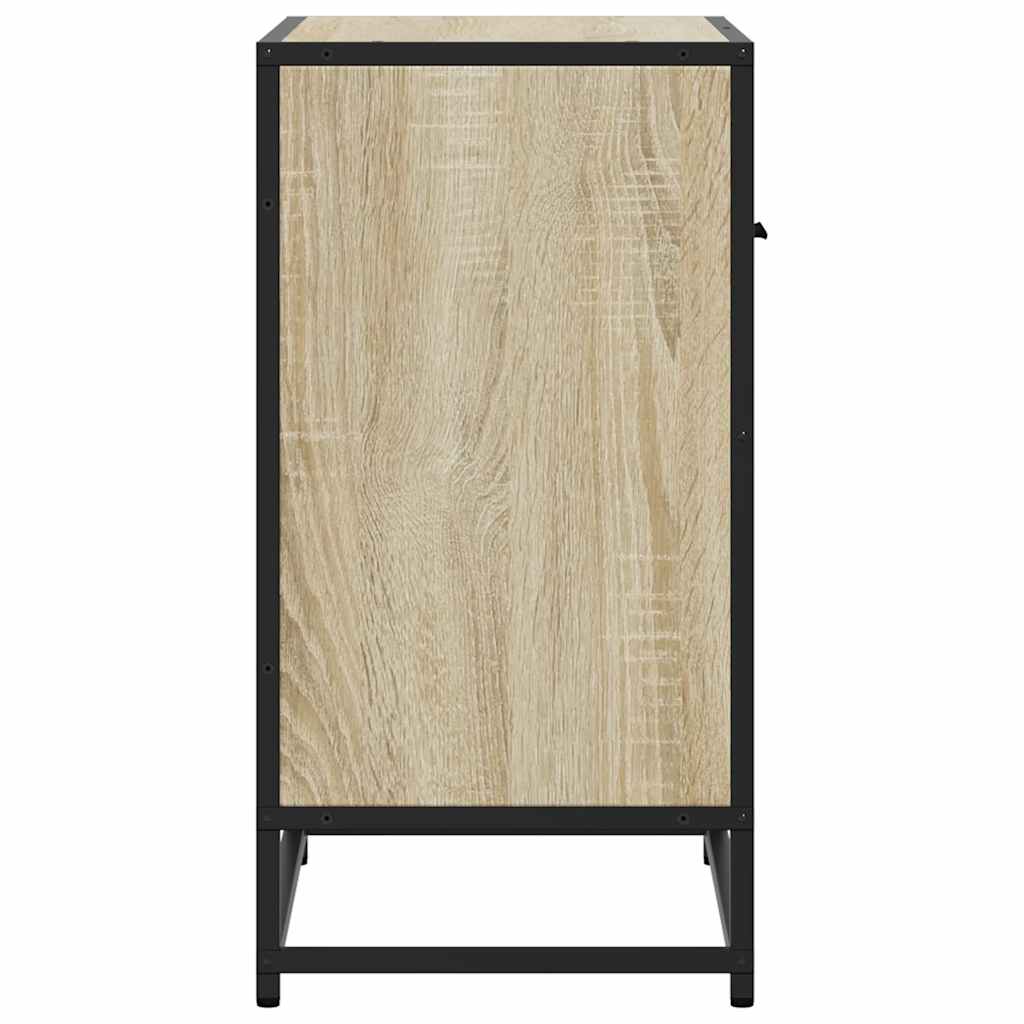 Κομοδίνο Δρυς sonoma 60x31x60cm Κατασκευασμένο ξύλο και μέταλλο
