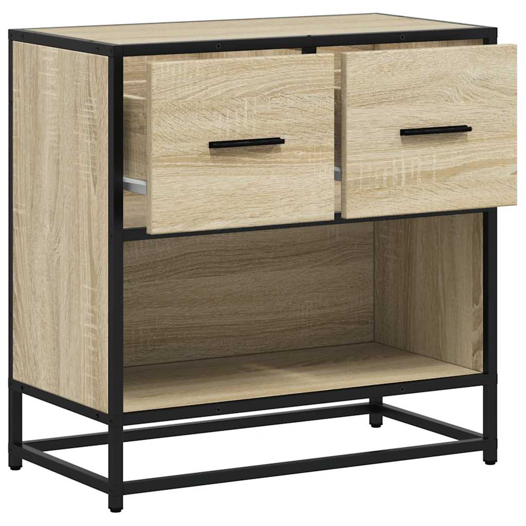 Κομοδίνο Δρυς sonoma 60x31x60cm Κατασκευασμένο ξύλο και μέταλλο