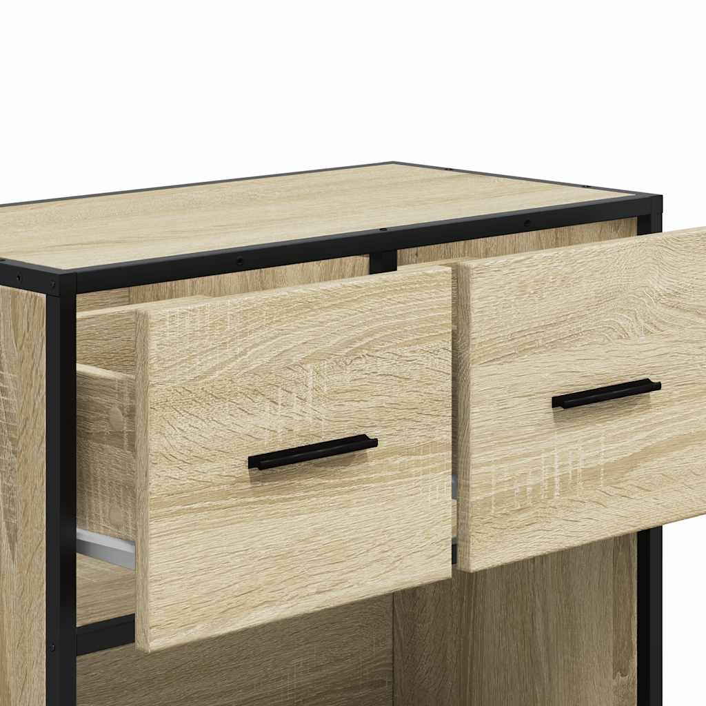 Κομοδίνο Δρυς sonoma 60x31x60cm Κατασκευασμένο ξύλο και μέταλλο