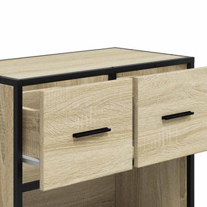Κομοδίνο Δρυς sonoma 60x31x60cm Κατασκευασμένο ξύλο και μέταλλο