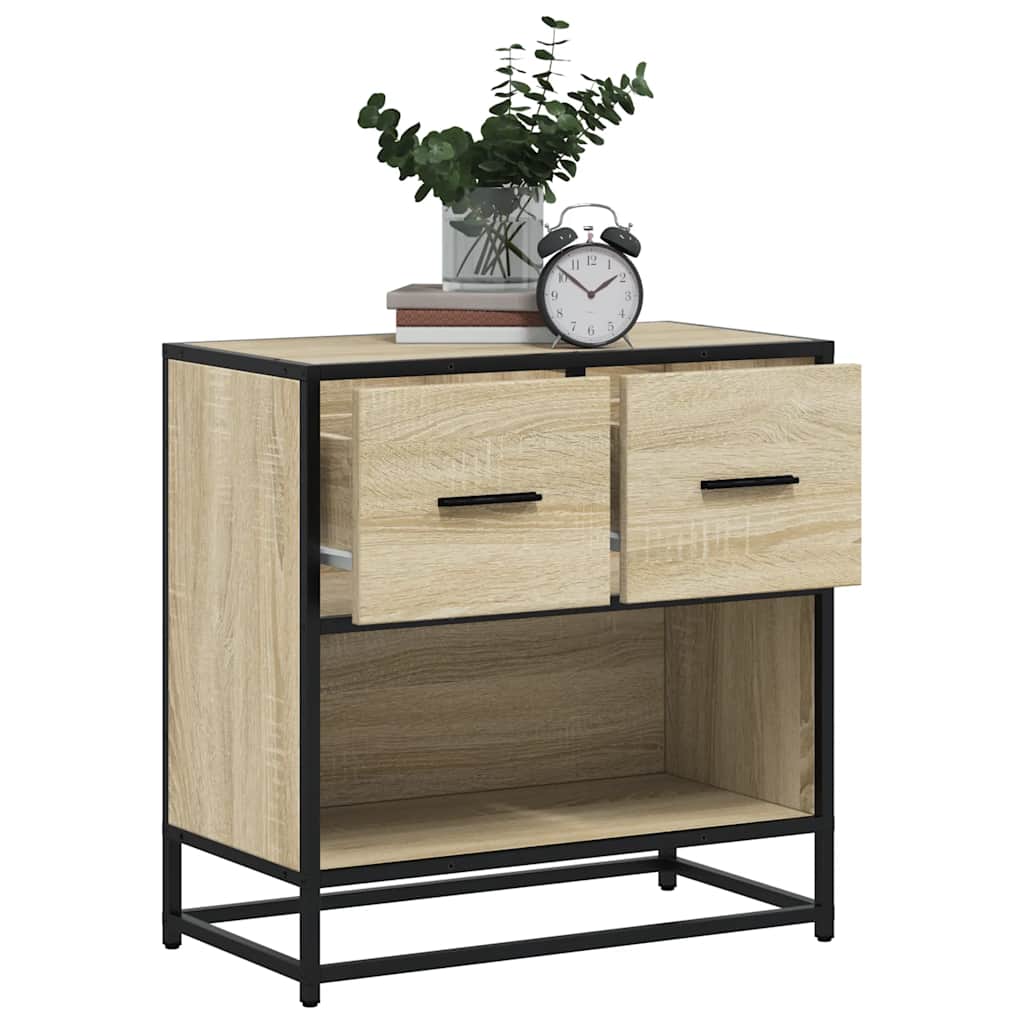 Κομοδίνο Δρυς sonoma 60x31x60cm Κατασκευασμένο ξύλο και μέταλλο