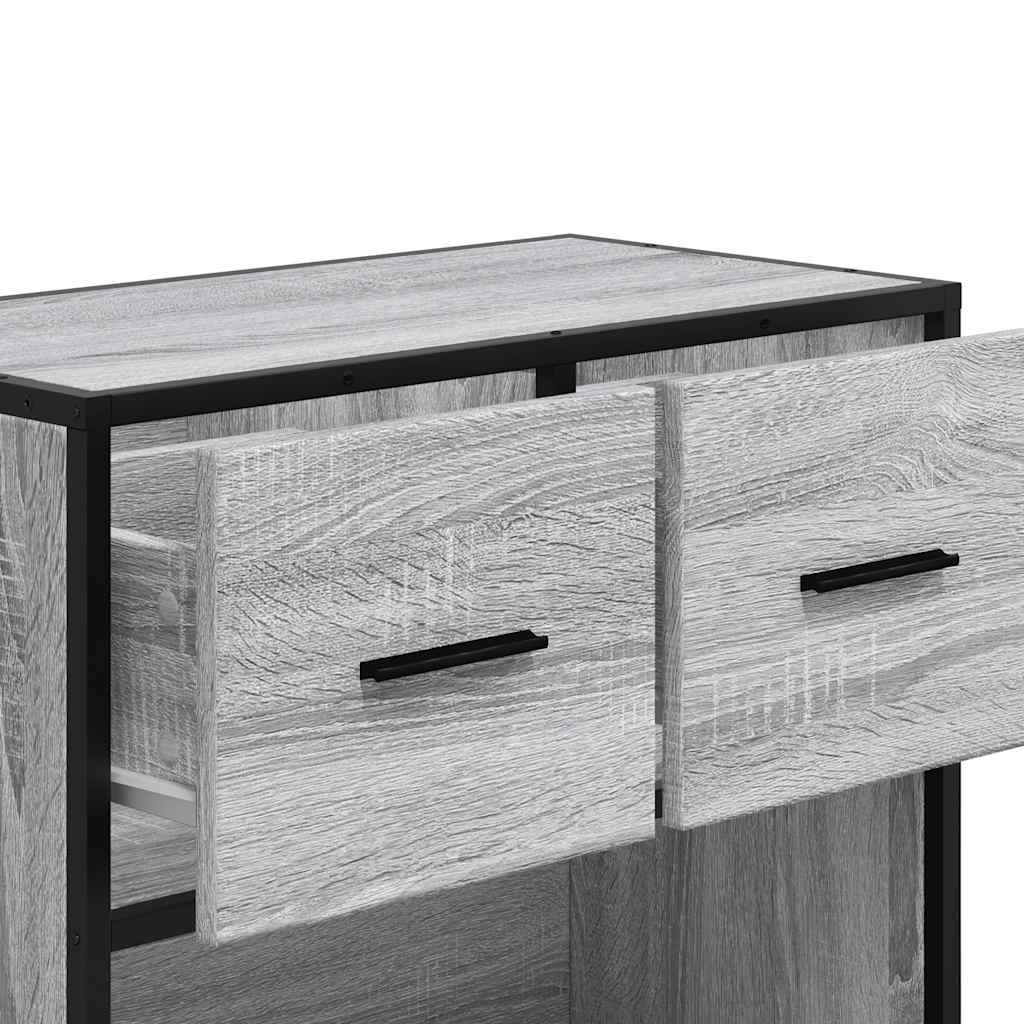 Κομοδίνο Γκρι Sonoma 60x31x60cm Κατασκευασμένο ξύλο και μέταλλο