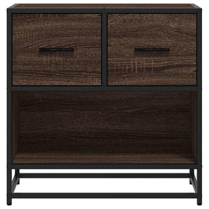 Κομοδίνο καφέ δρυς 60x31x60 cm Κατασκευασμένο ξύλο και μέταλλο