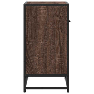 Κομοδίνο καφέ δρυς 60x31x60 cm Κατασκευασμένο ξύλο και μέταλλο