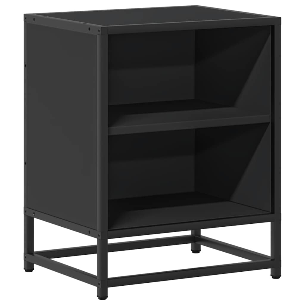 Κομοδίνο Μαύρο 40x31x50 cm Κατασκευασμένο ξύλο και μέταλλο - Pakobazaar