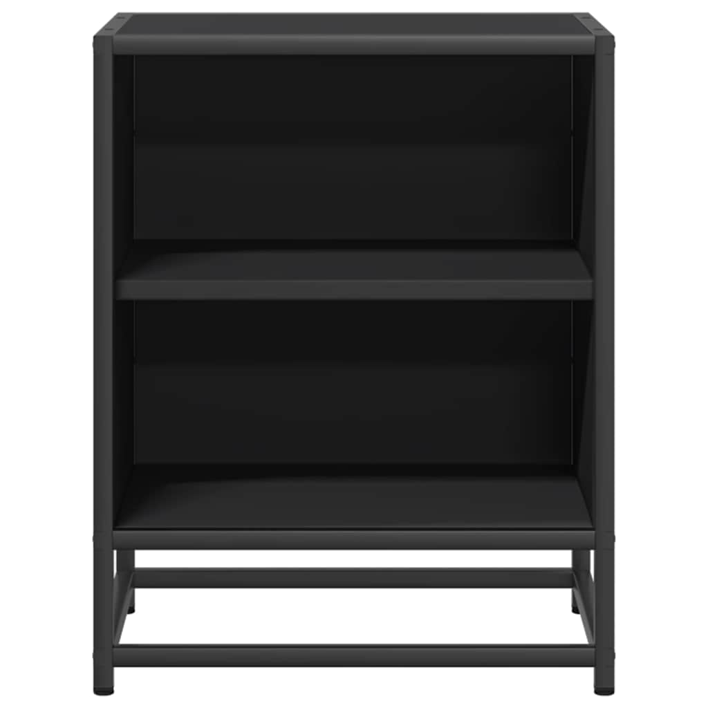 Κομοδίνο Μαύρο 40x31x50 cm Κατασκευασμένο ξύλο και μέταλλο - Pakobazaar