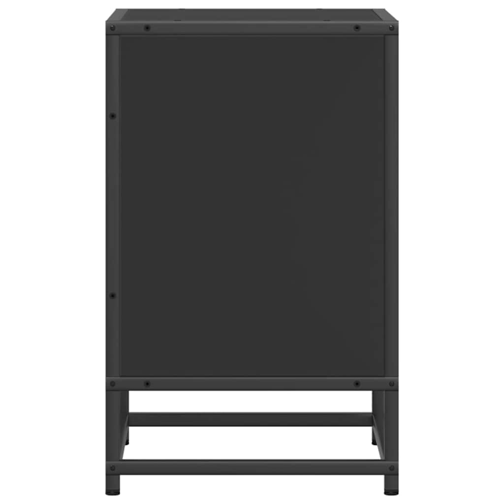 Κομοδίνο Μαύρο 40x31x50 cm Κατασκευασμένο ξύλο και μέταλλο - Pakobazaar