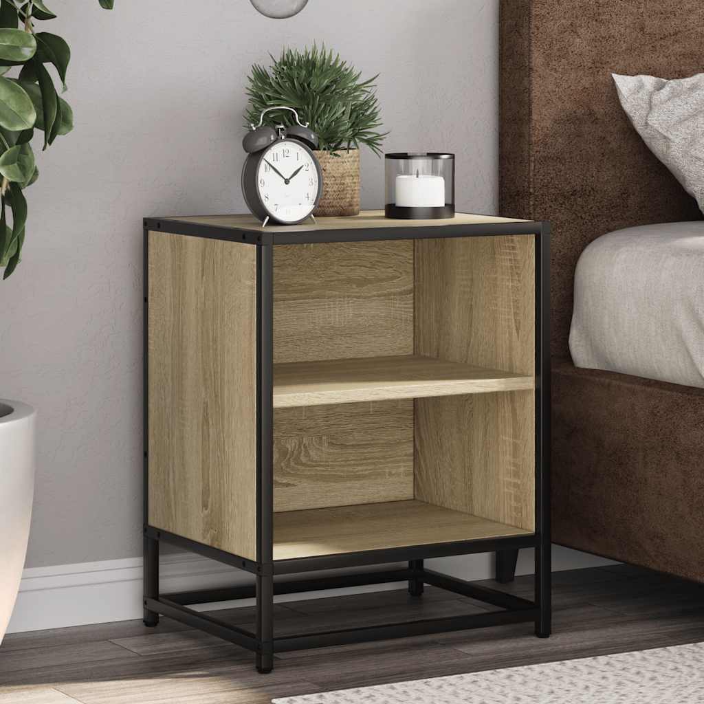 Κομοδίνο Sonoma Oak 40x31x50 cm Κατασκευασμένο ξύλο και μέταλλο - Pakobazaar