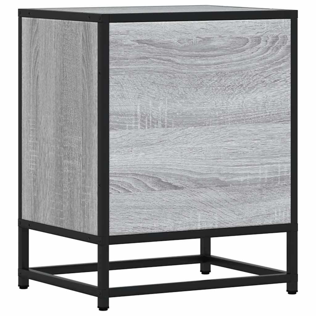 Κομοδίνο Γκρι Sonoma 40x31x50cm Κατασκευασμένο ξύλο και μέταλλο