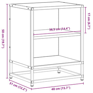 Κομοδίνο Γκρι Sonoma 40x31x50cm Κατασκευασμένο ξύλο και μέταλλο