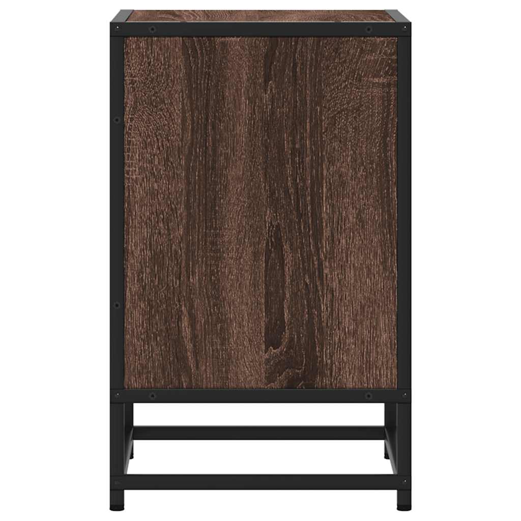 Κομοδίνο καφέ δρυς 40x31x50 cm Κατασκευασμένο ξύλο και μέταλλο - Pakobazaar