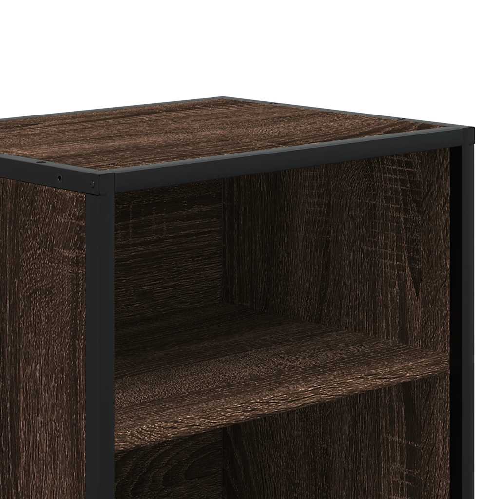 Κομοδίνο καφέ δρυς 40x31x50 cm Κατασκευασμένο ξύλο και μέταλλο - Pakobazaar