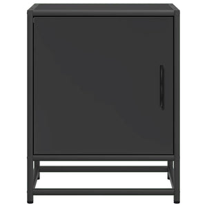 Κομοδίνο Μαύρο 40x31x50 cm Κατασκευασμένο ξύλο και μέταλλο