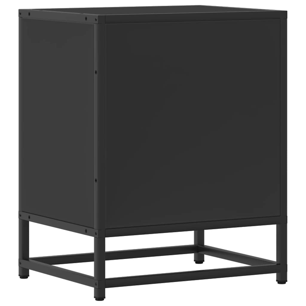 Κομοδίνο Μαύρο 40x31x50 cm Κατασκευασμένο ξύλο και μέταλλο