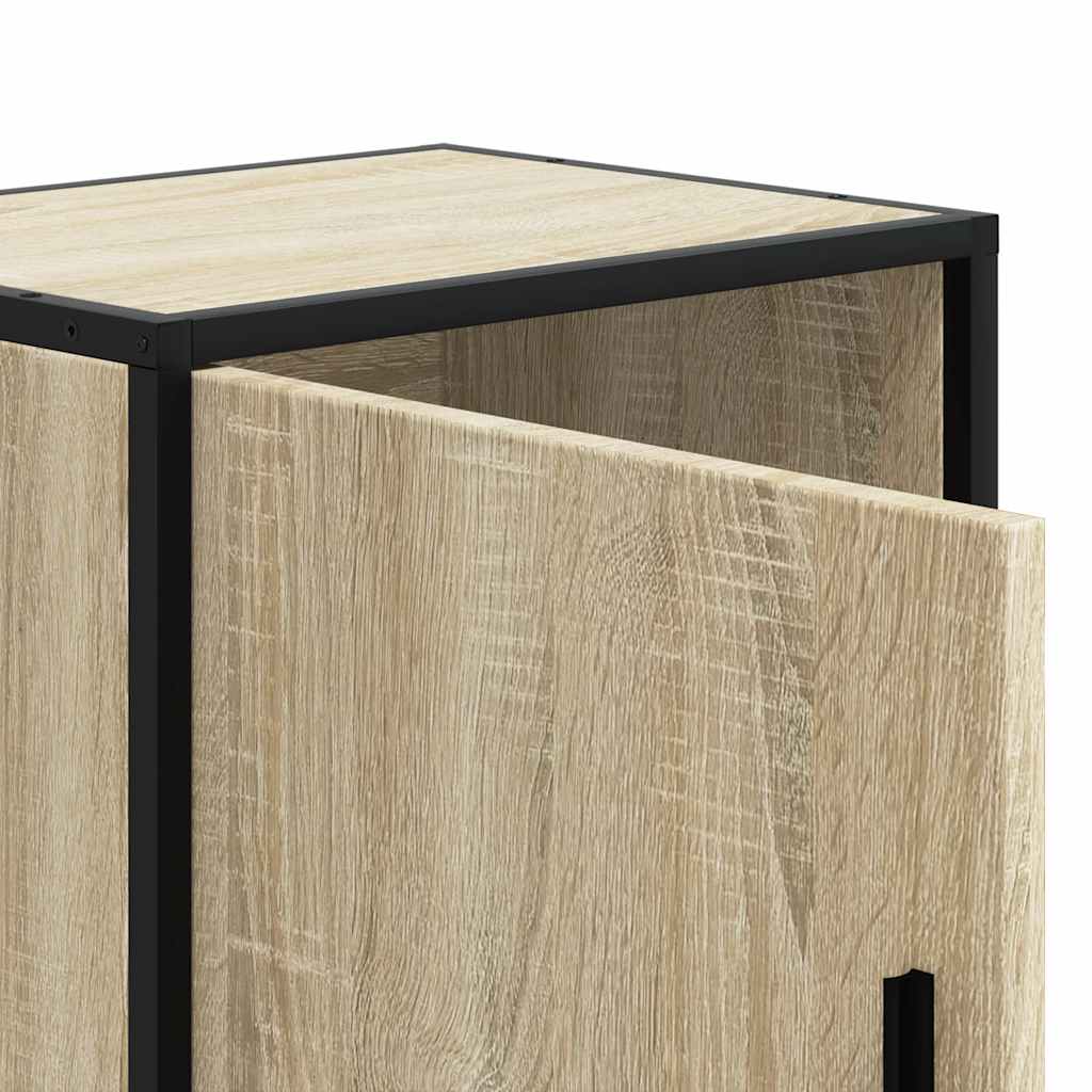 Κομοδίνα 2 τεμάχια Sonoma Oak Κατασκευασμένο ξύλο και μέταλλο