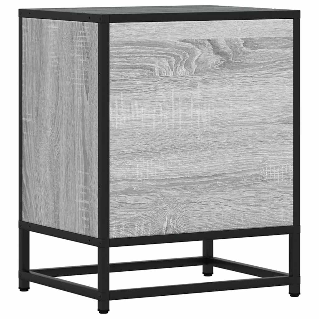 Κομοδίνο Γκρι Sonoma Κατασκευασμένο ξύλο και μέταλλο