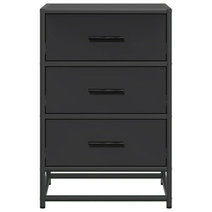 Κομοδίνο Μαύρο 40x34,5x60 cm Κατασκευασμένο ξύλο και μέταλλο