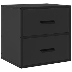 Επιτοίχια κομοδίνα 2 τεμάχια Μαύρο 40x31x39,5 cm - Pakobazaar