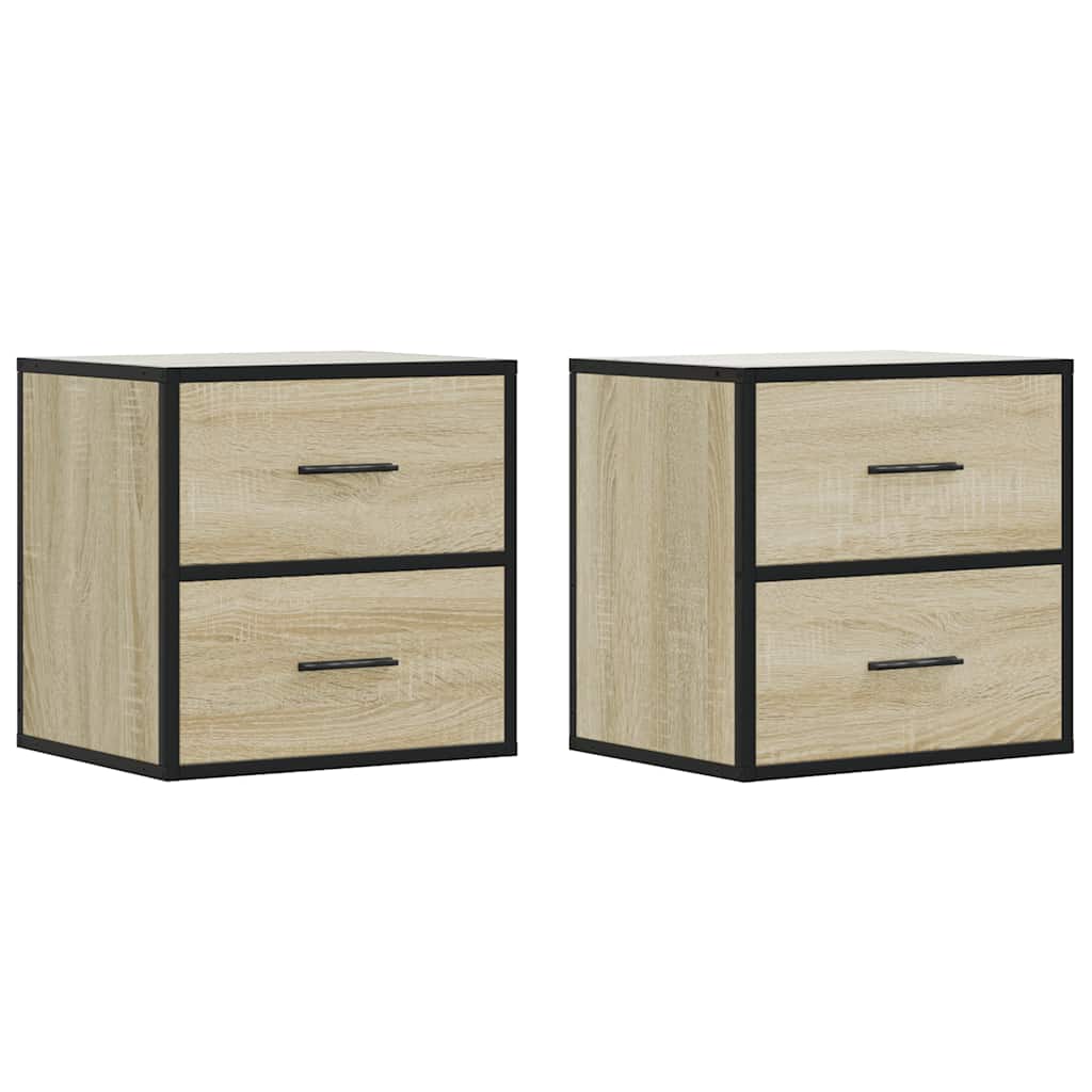 Επίτοιχα κομοδίνα 2 τεμάχια Sonoma Oak 40x31x39,5 cm