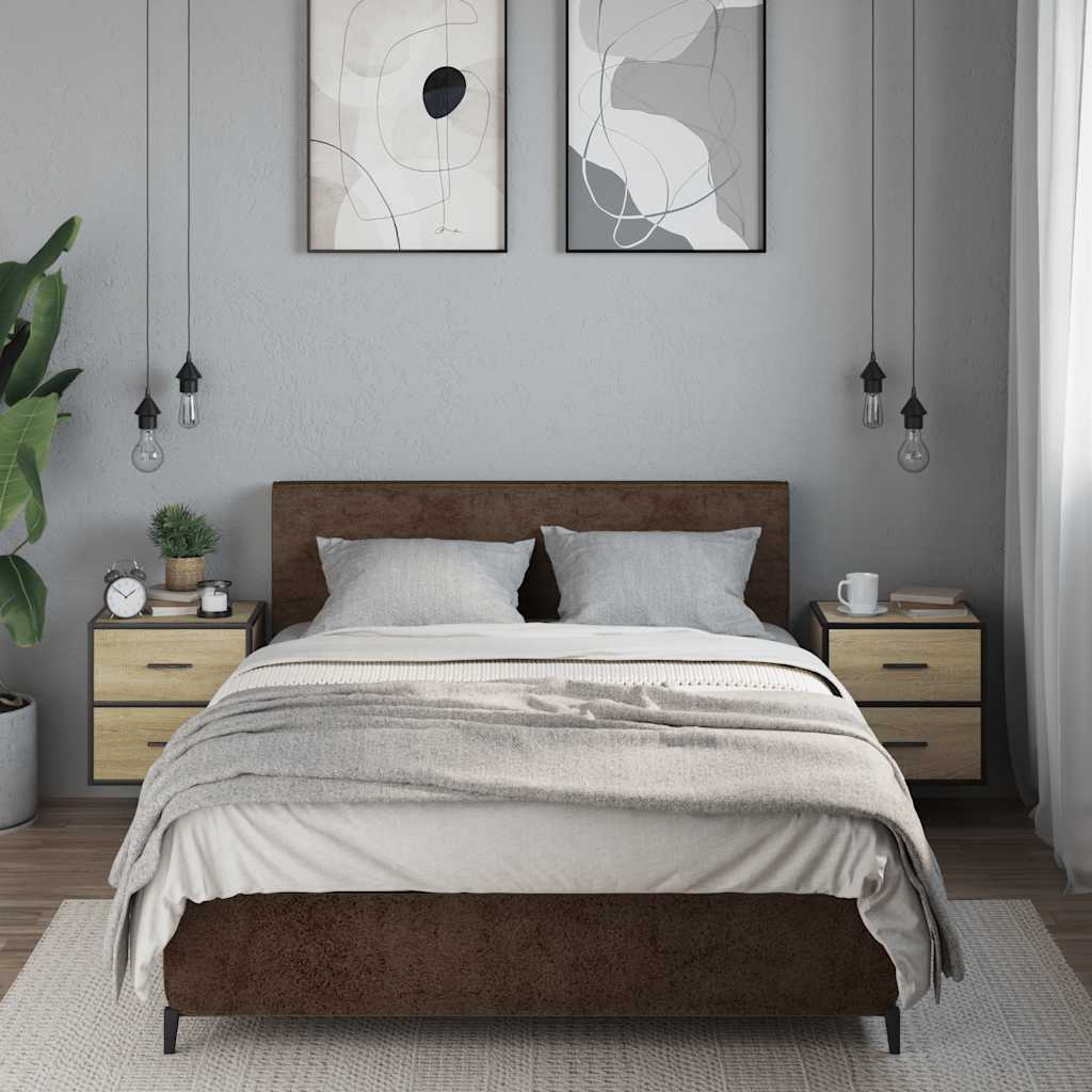 Επίτοιχα κομοδίνα 2 τεμάχια Sonoma Oak 40x31x39,5 cm