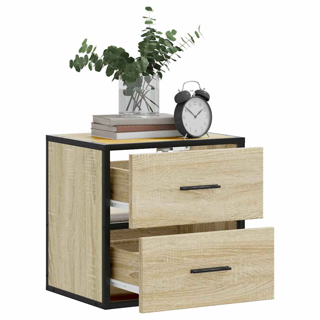 Επίτοιχα κομοδίνα 2 τεμάχια Sonoma Oak 40x31x39,5 cm