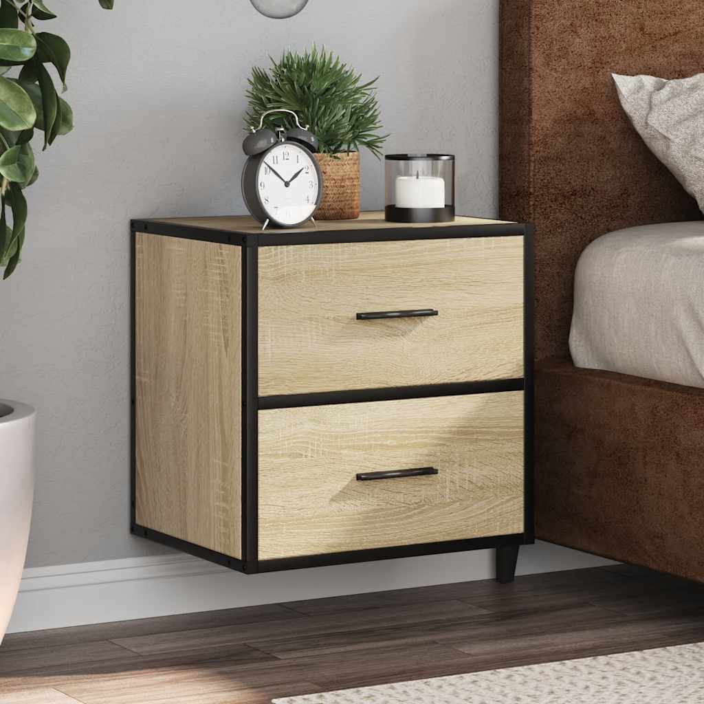 Επίτοιχα κομοδίνα 2 τεμάχια Sonoma Oak 40x31x39,5 cm