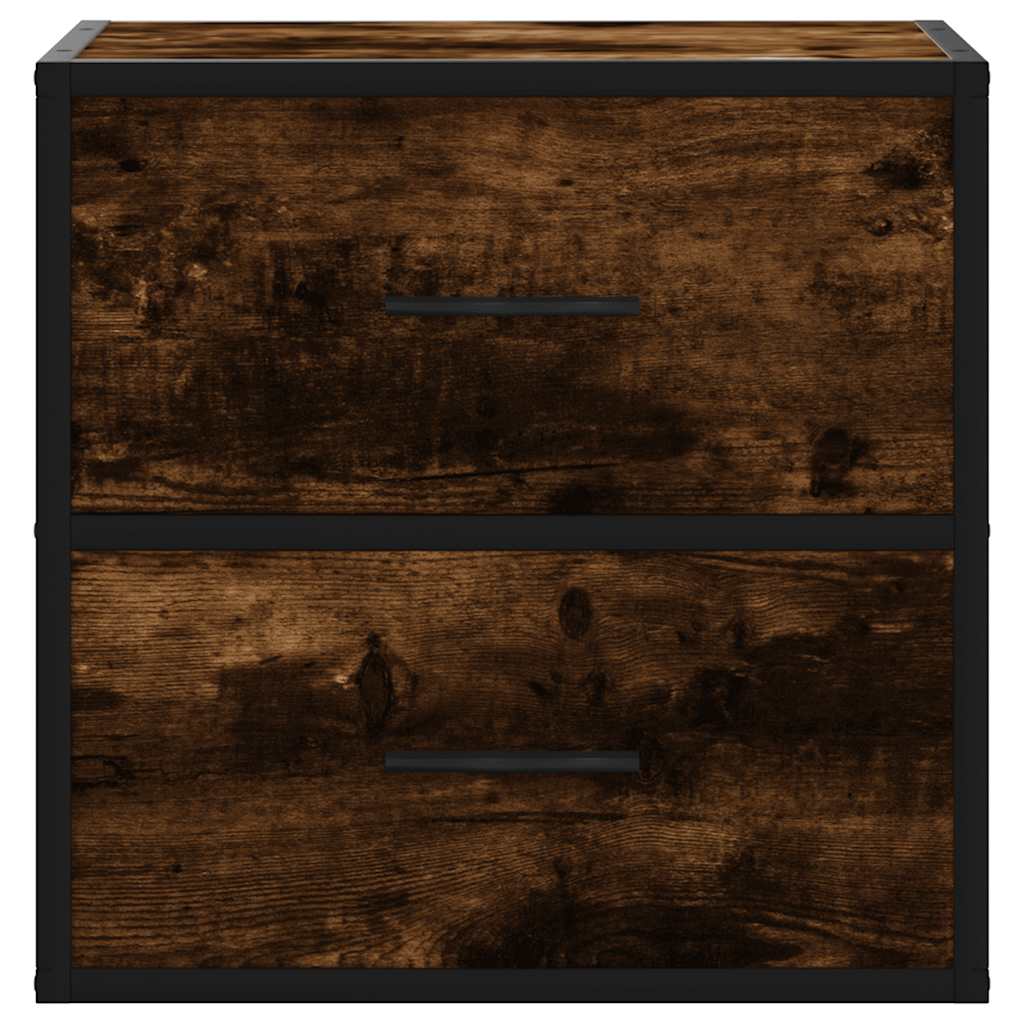 Επίτοιχα κομοδίνα 2 τεμάχια καπνιστή δρυς 40x31x39,5 cm - Pakobazaar
