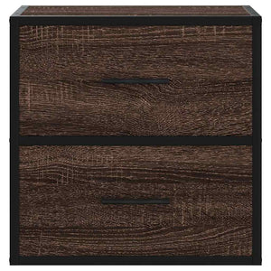 Επίτοιχα κομοδίνα 2 τεμάχια καφέ δρυς 40x31x39,5 cm