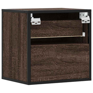 Επίτοιχα κομοδίνα 2 τεμάχια καφέ δρυς 40x31x39,5 cm