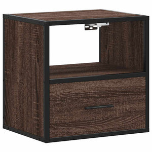 Επίτοιχα κομοδίνα 2 τεμάχια καφέ δρυς 40x31x39,5 cm