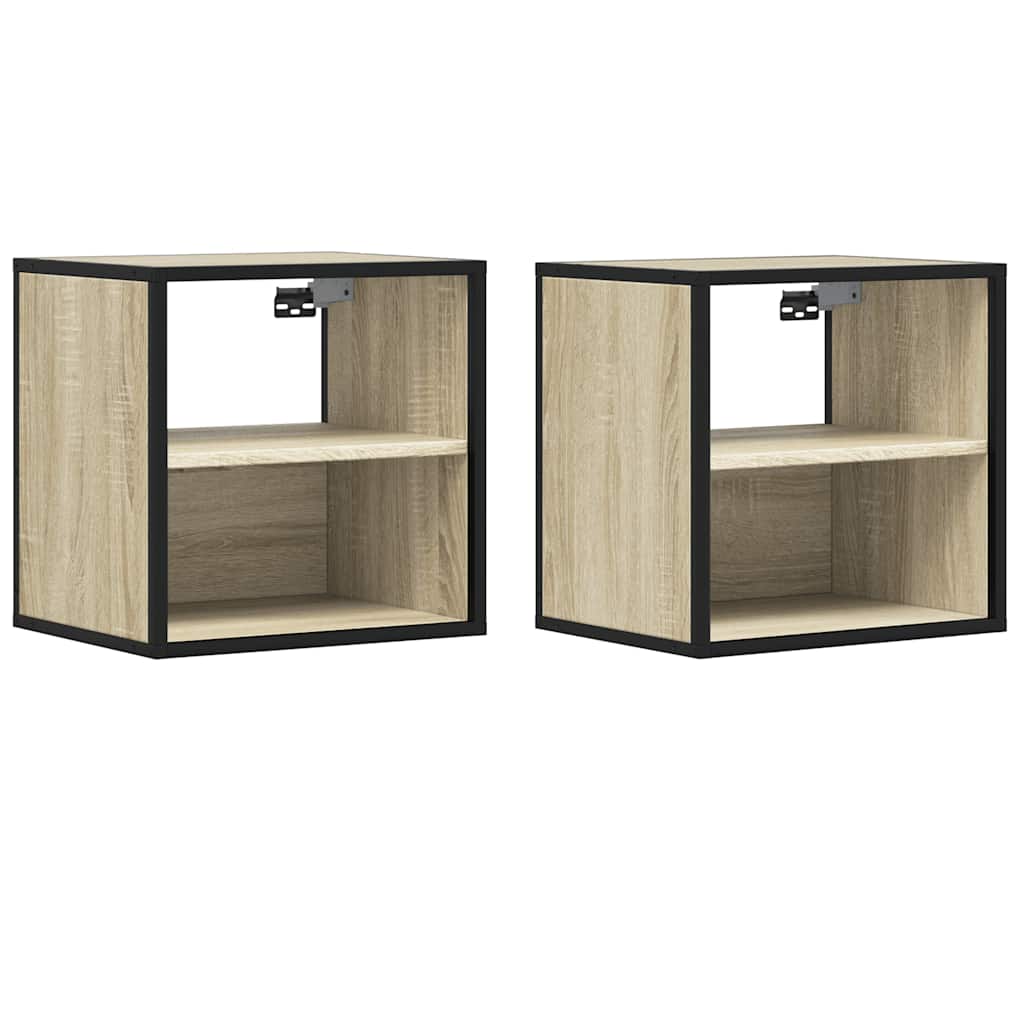 Επίτοιχα κομοδίνα 2 τεμάχια Sonoma Oak 40x31x39,5 cm - Pakobazaar