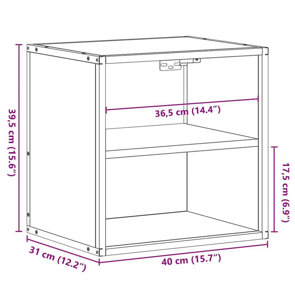 Επίτοιχα κομοδίνα 2 τεμάχια Sonoma Oak 40x31x39,5 cm - Pakobazaar