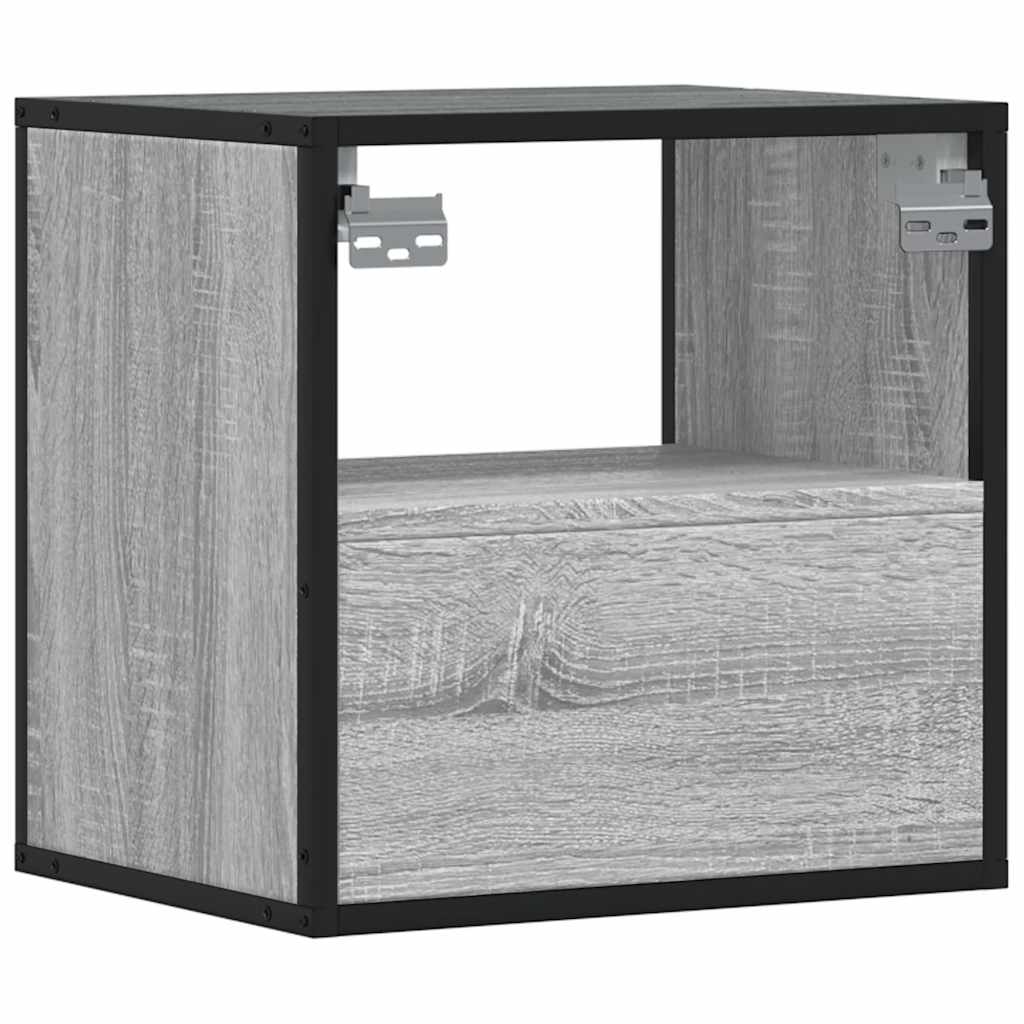 Επίτοιχα κομοδίνα 2 τεμάχια Γκρι Sonoma 40x31x39,5 cm