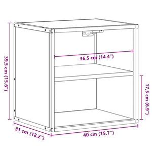 Κομοδίνο επίτοιχο ντουλάπι καφέ δρυς 40x31x39,5 cm