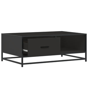 Τραπεζάκι Σαλονιού Μαύρο 90x57x35 εκ. Επεξ. Ξύλο & Μέταλλο - Pakobazaar