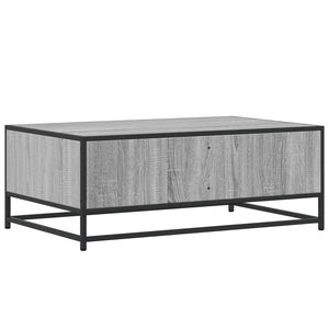 Τραπεζάκι Σαλονιού Γκρι Sonoma 90x57x35 εκ. Επεξ. Ξύλο/Μέταλλο